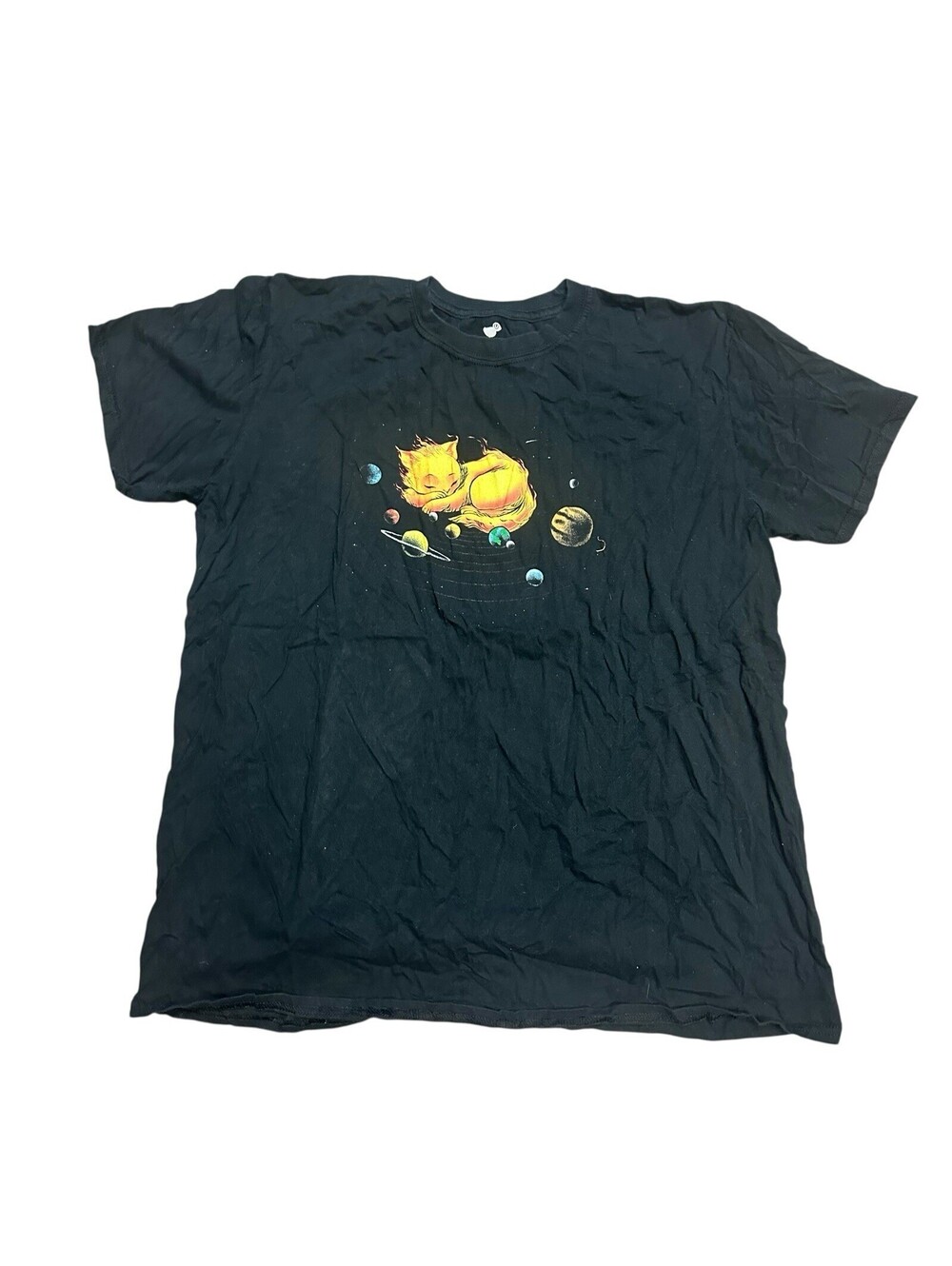 TeeFury Cat in Space Cute Cat T Shirt Black Size XL